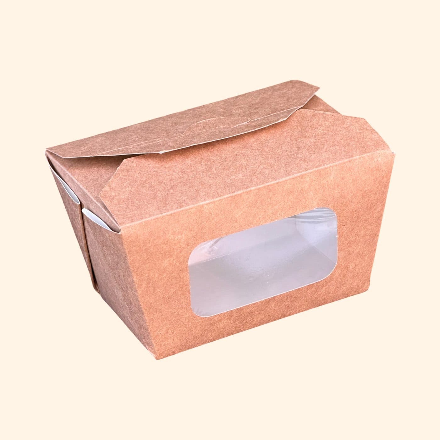 Kraft takeaway food box with a clear window